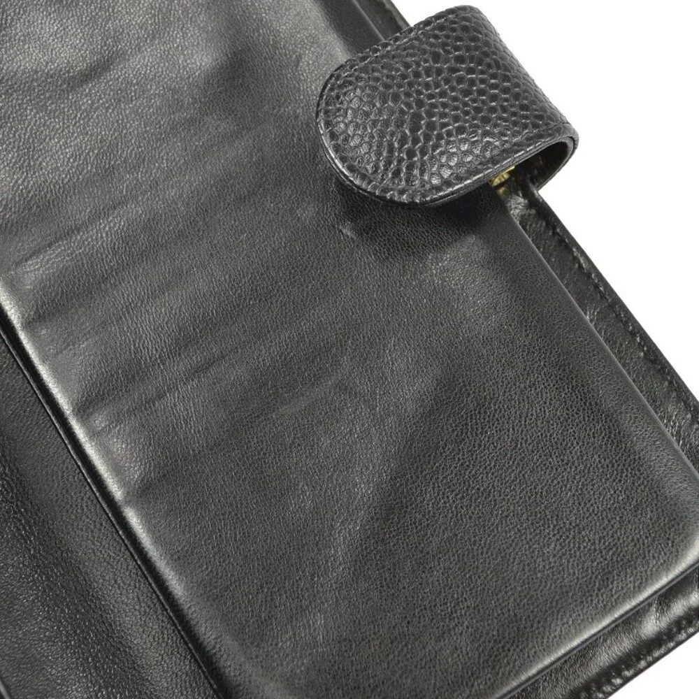 Chanel Long Wallet Black Calfskin